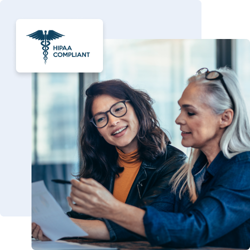 Women discussing a Hipaa compliant video platform